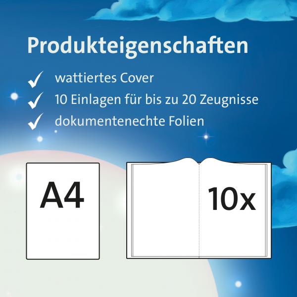 Zeugnismappe / A4 / "Meerjungfrau" / wattierter Einband / mit 10 Einlagen