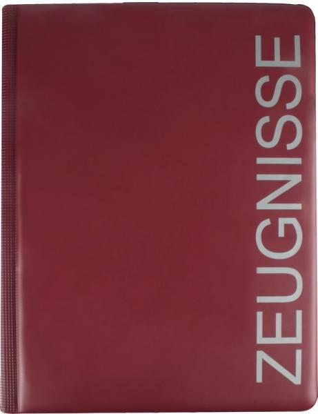 Zeugnismappe / mit gepolsterten Einband / Farbe: bourdeaux