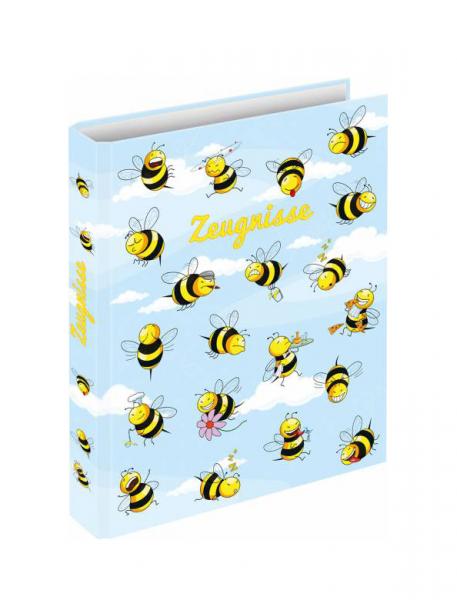 Zeugnismappe / Zeugnisringbuch / "Bienen" / incl. 10 Hüllen