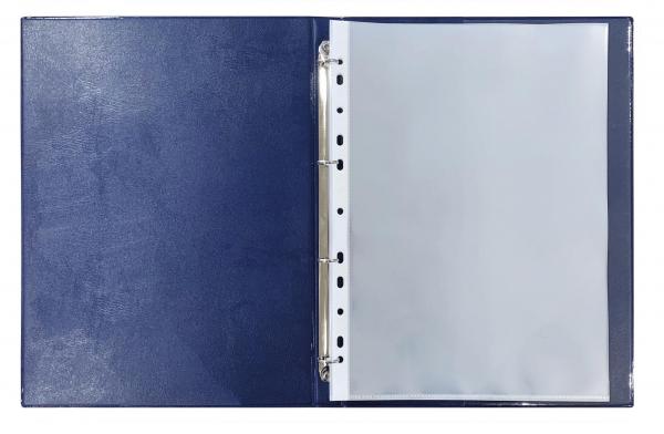 Zeugnismappe mit Gravur / Zeugnisringbuch A4 mit 10 Hüllen /Farbe: metallic blau