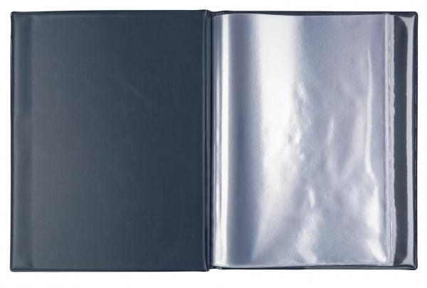 Zeugnismappe mit Namensgravur - mit 12 Hüllen - Farbe: metallic blau