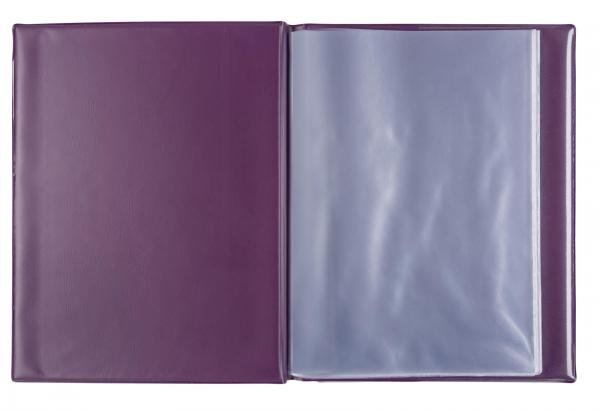 Zeugnismappe mit Namensgravur - mit 12 Hüllen - Farbe: metallic lila