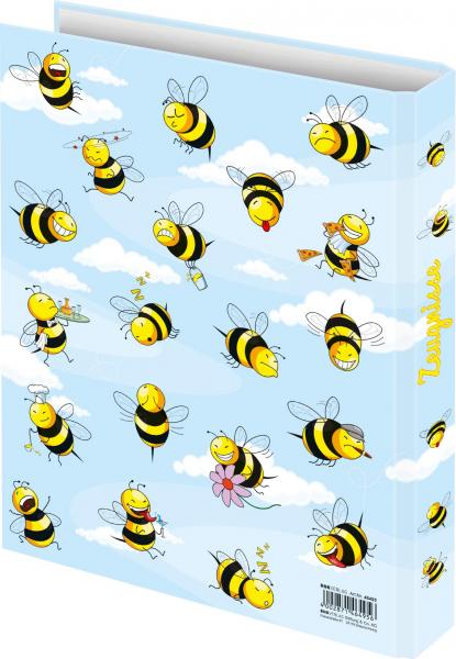 Zeugnismappe mit Namensgravur - Zeugnisringbuch - "Bienen"