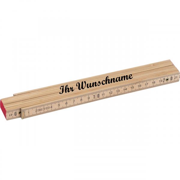 Zollstock mit Namensgravur - Gliedermaßstab - 2m - aus Holz