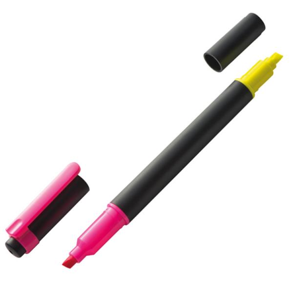 Zweifarbiger Textmarker / je eine Seite neongelb + neonpink