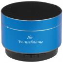 Mini Bluetooth Lautsprecher mit Gravur / aus Aluminium / Farbe: blau