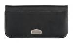 Reisemappe mit Gravur / Brieftasche / aus Lederfaserstoff / Farbe: schwarz