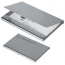 Visitenkartenetui mit Gravur / aus Aluminium / Farbe: grau/silbergrau