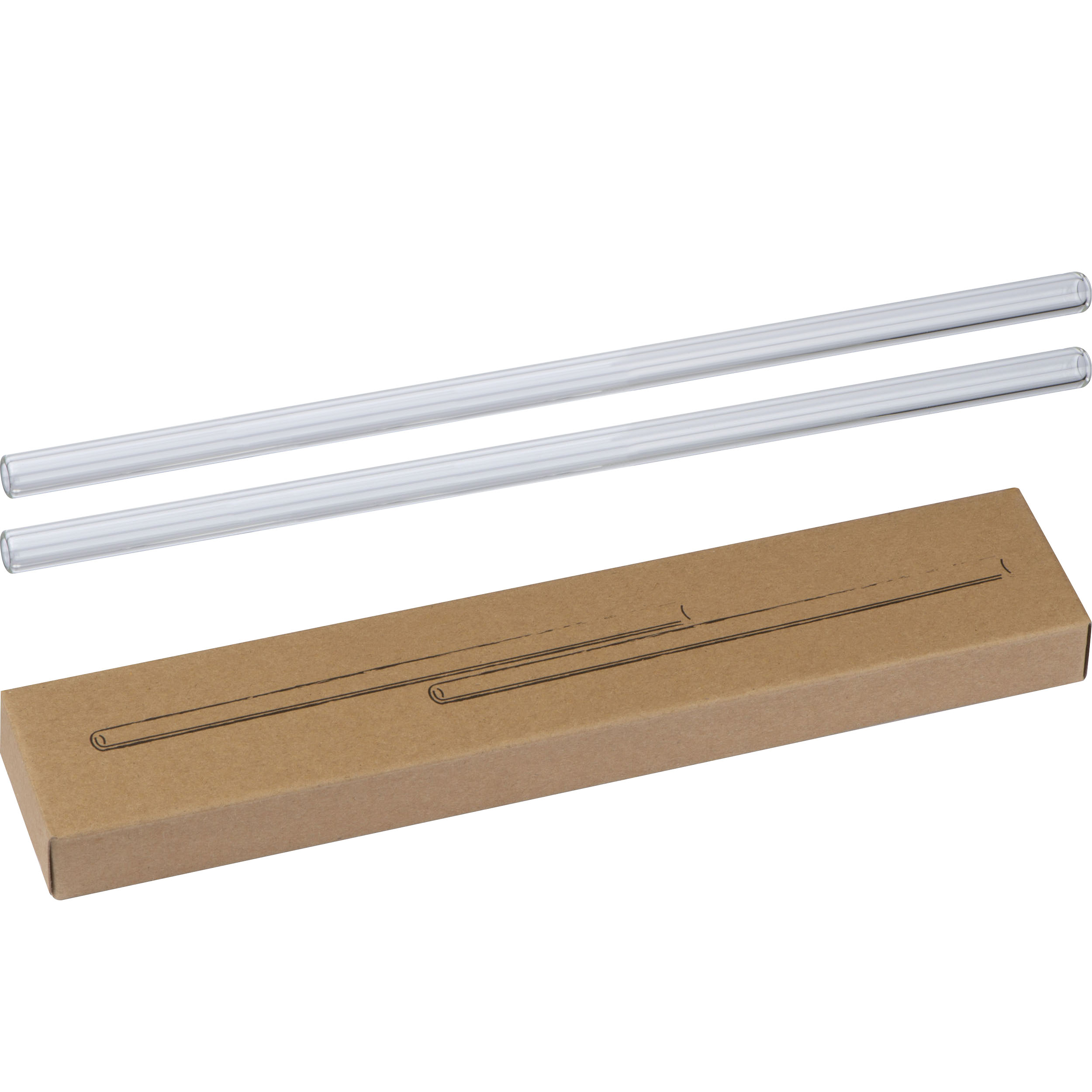 2x Strohhalm aus Glas / Länge 21 cm