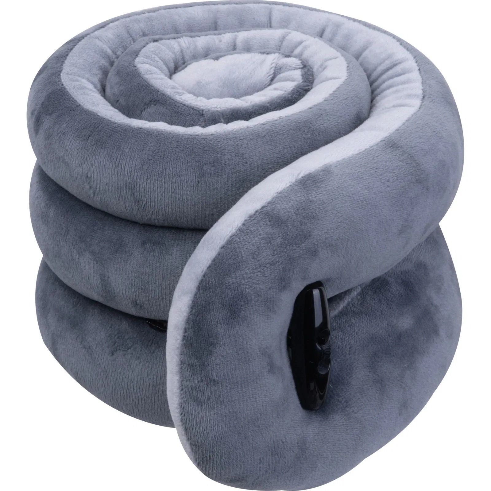 Nackenrolle / Nackenkissen / Nackenstütze / aus Veloursamt / Farbe: grau