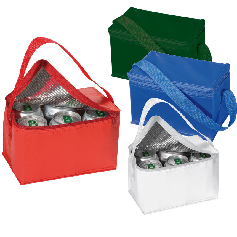 4x Kühltasche für 6 Dosen à 0,33l / Farbe: je 1x blau, rot, weiß und grün
