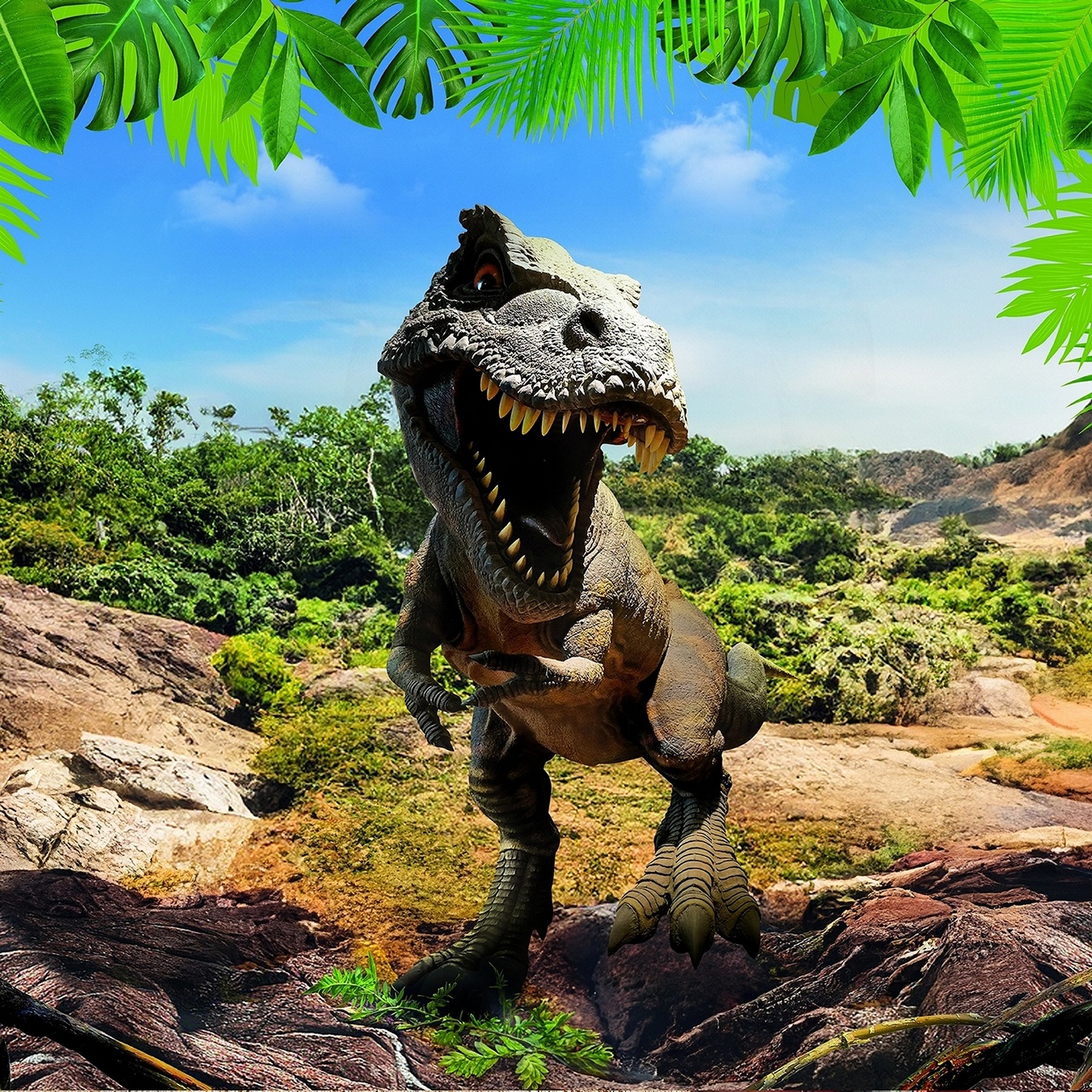 Schultüte mit Gravur / Zuckertüte / 85cm / eckig / "Dino Tyrannosaurus"