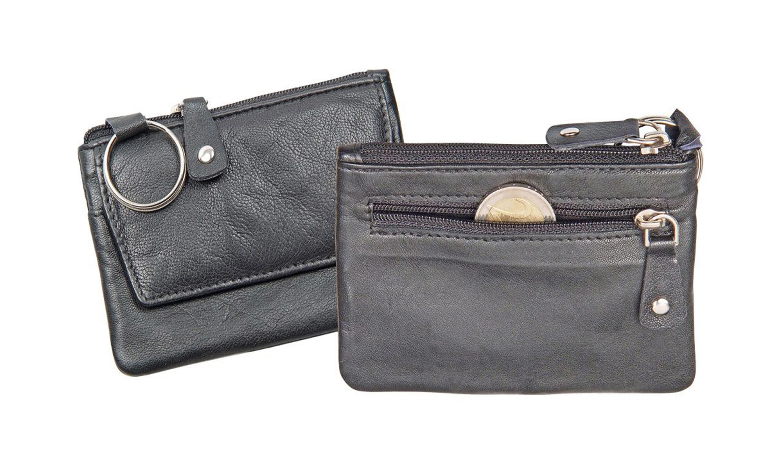 Schlüsseltasche / aus Leder / mit RFID Schutz / Farbe: schwarz