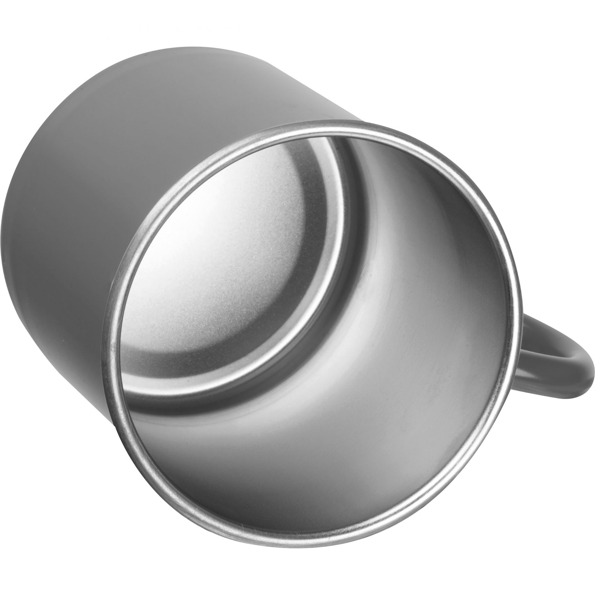 Nostalgische Stahltasse mit Gravur / Kaffeetasse / 350 ml / Farbe: anthrazit