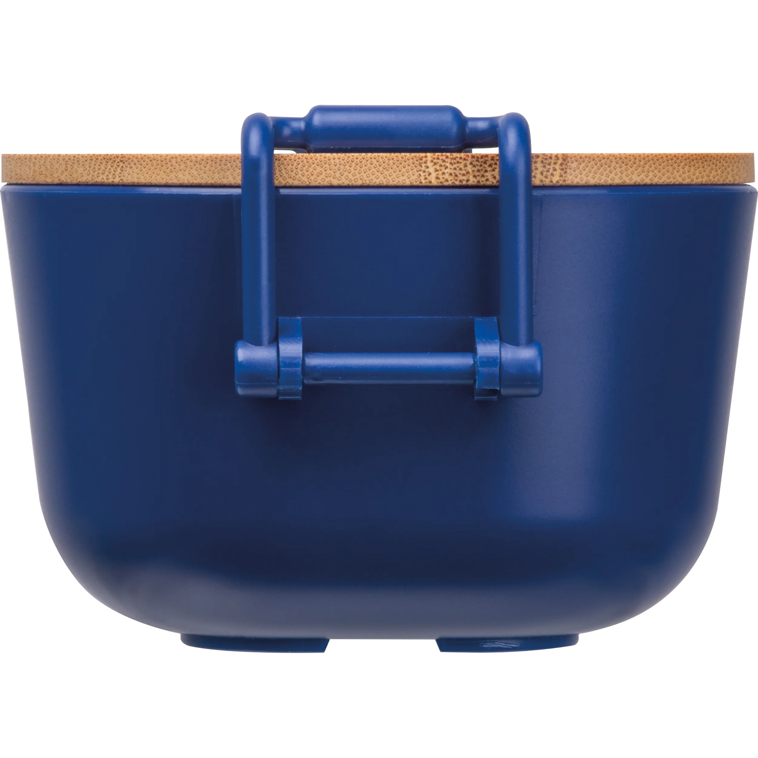 Brotdose mit Gravur / Lunchbox / mit Bambusdeckel und Bügelverschluss / blau