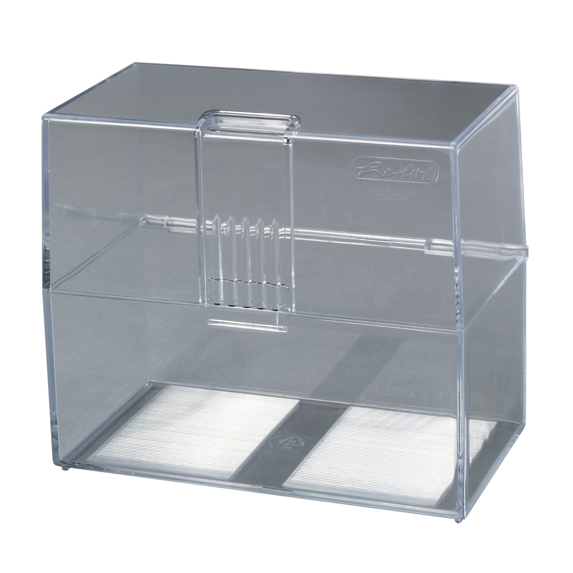 4x Herlitz Karteikasten / Lernbox / DIN A7 / transparent