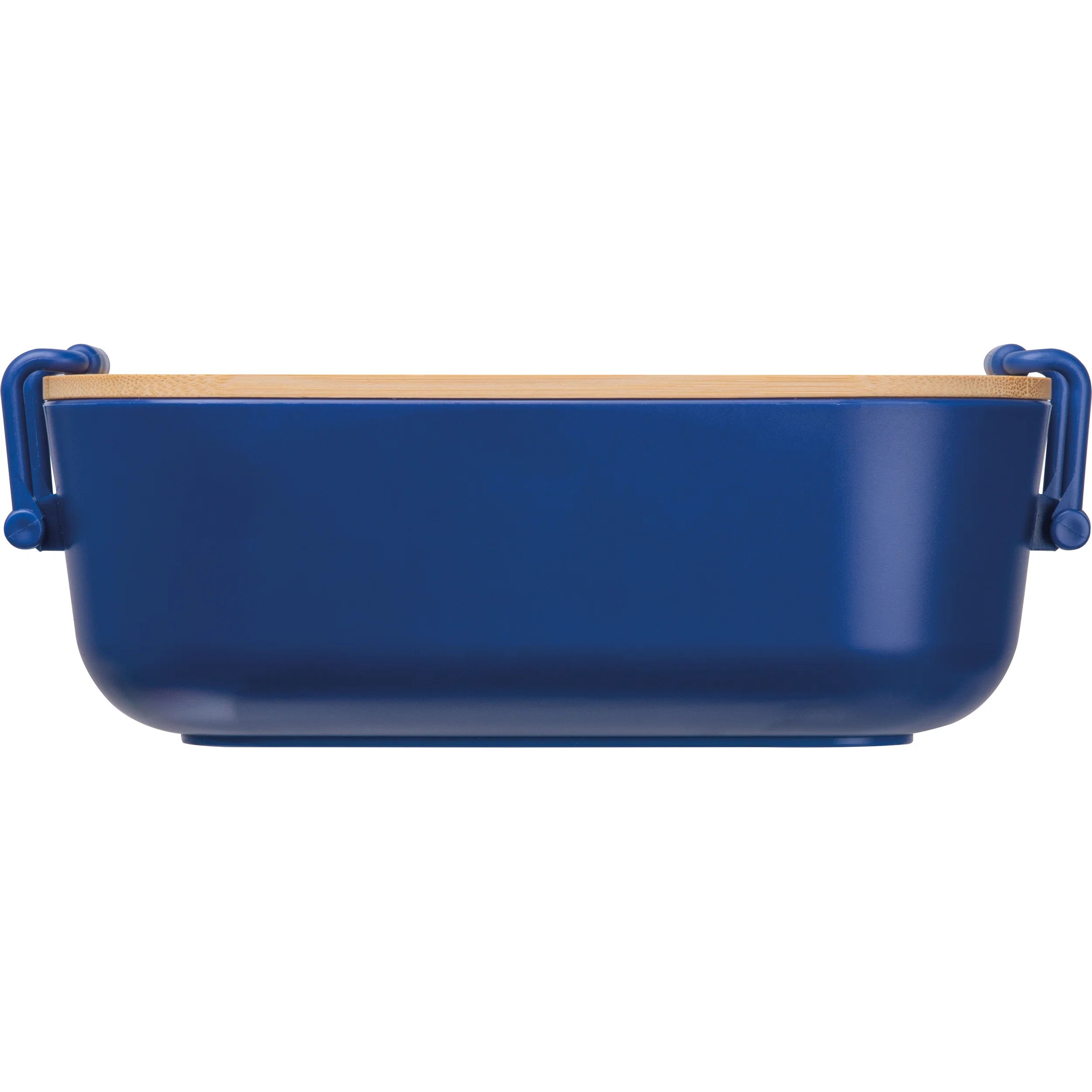 Brotdose mit Gravur / Lunchbox / mit Bambusdeckel und Bügelverschluss / blau