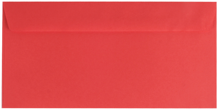 100 farbige Briefumschläge / Din lang / Farbe: rot