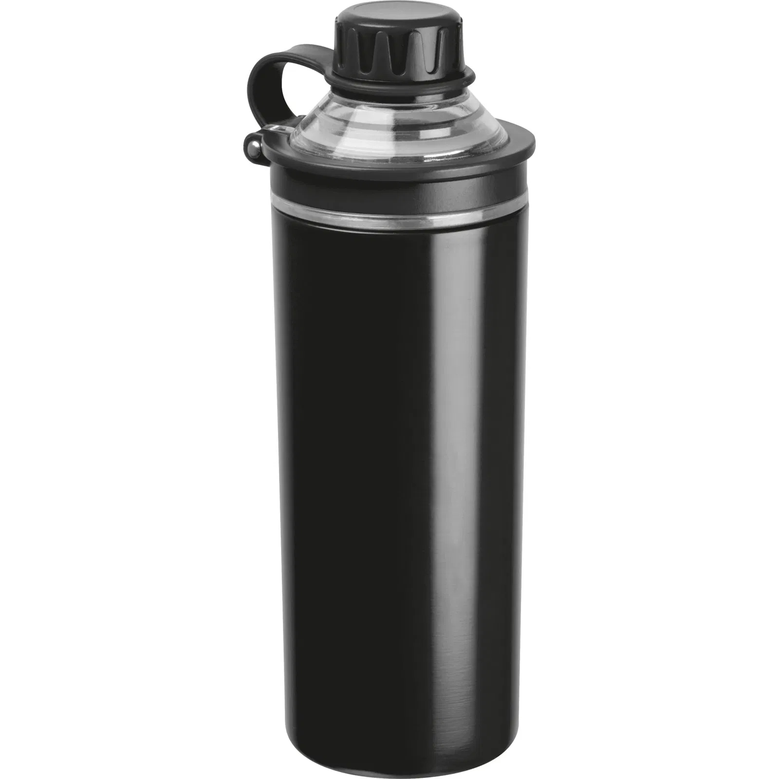Doppelwandige Edelstahl Trinkflasche mit Gravur / 500ml / Farbe schwarz