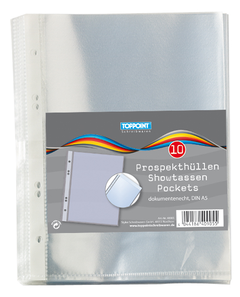 100 (10x 10Stk) Stylex Prospekthüllen DIN A5