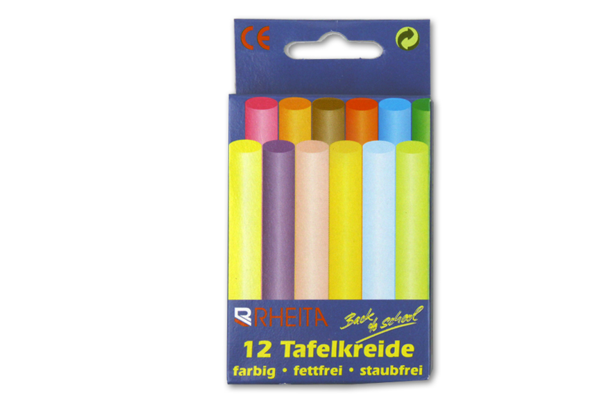 60 (5x 12) farbige Tafelkreiden rund