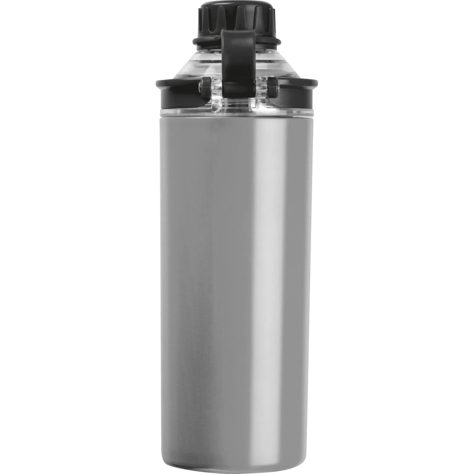Doppelwandige Edelstahl Trinkflasche mit Gravur / 500ml / Farbe grau