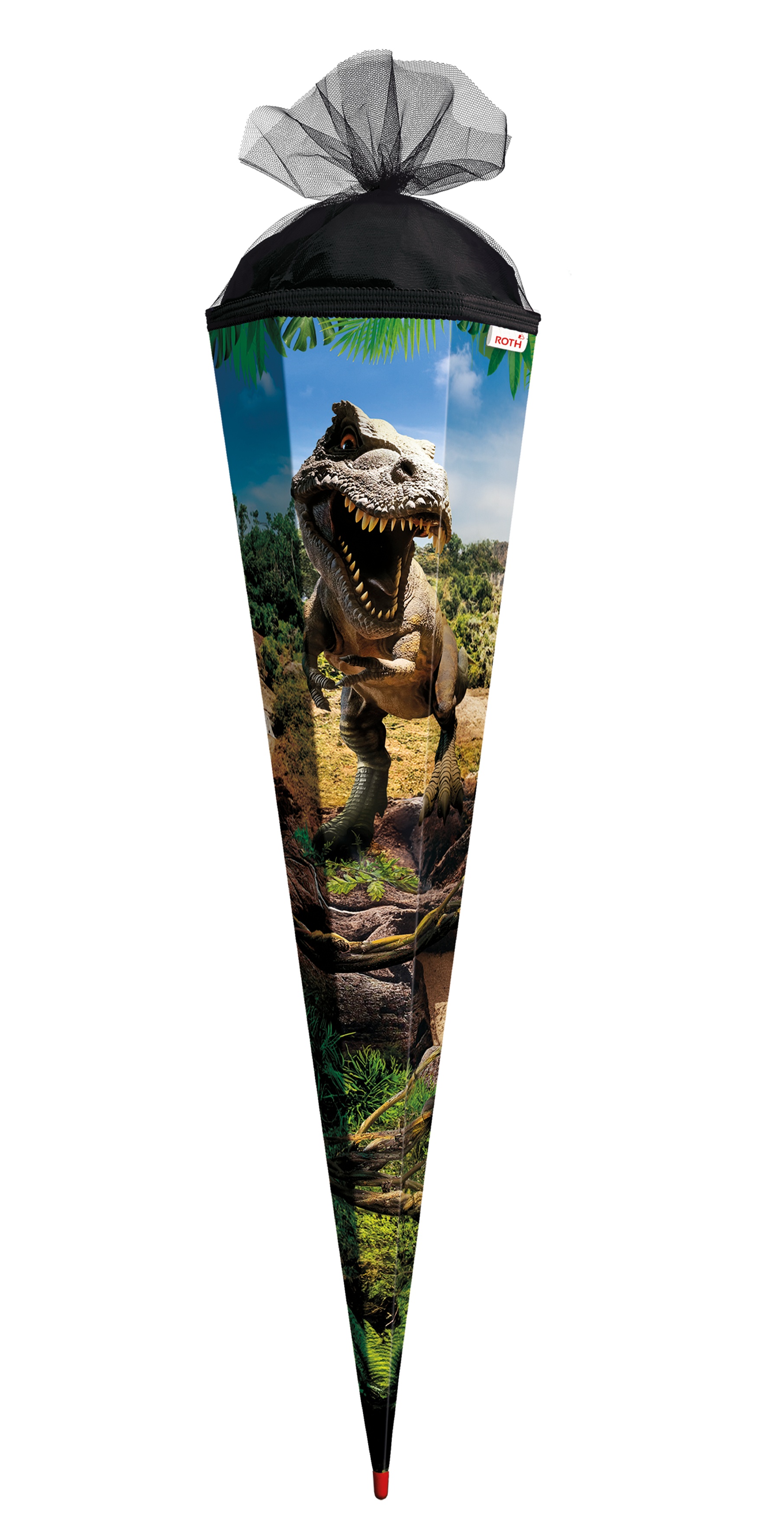 Schultüte mit Gravur / Zuckertüte / 85cm / eckig / "Dino Tyrannosaurus"
