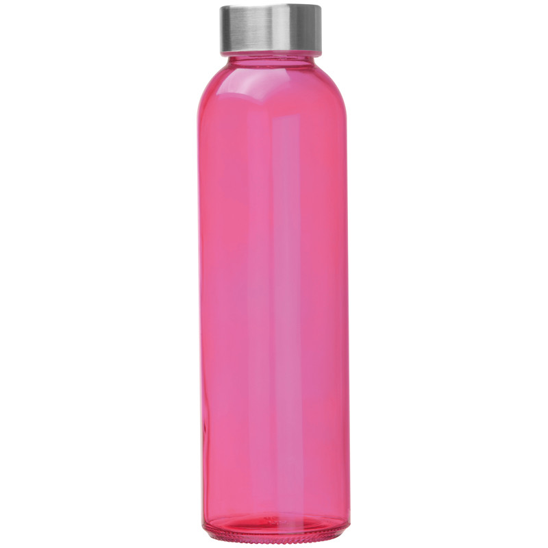 Trinkflasche mit Gravur / aus Glas / Füllmenge: 500ml / Farbe: pink