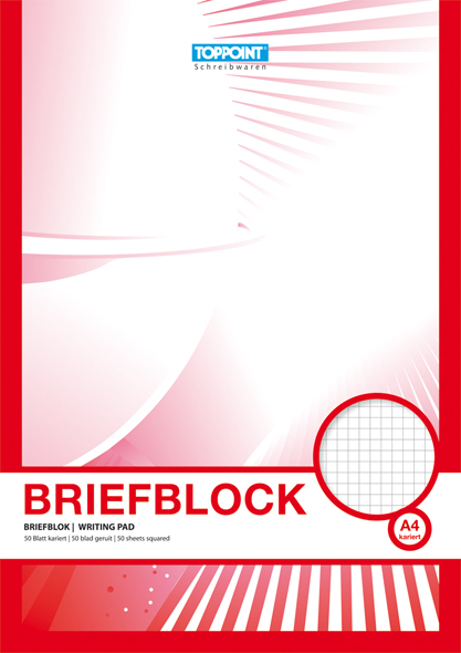 4 Briefblöcke Briefblock kariert DIN A4 Schreibblock