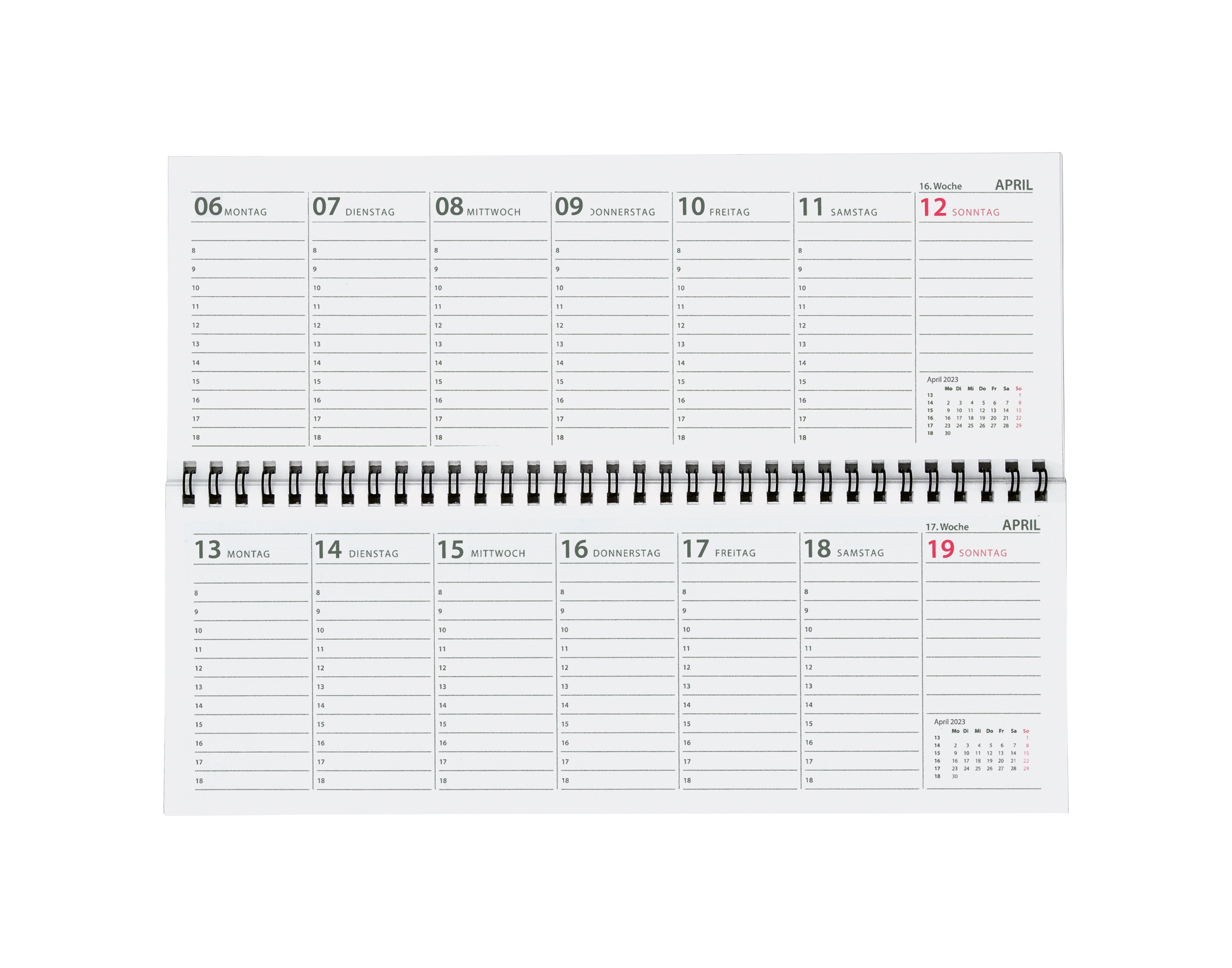 Schreibtisch Kalender / 32 Blatt / Schreibtischquerkalender 2027 + Glückskuli