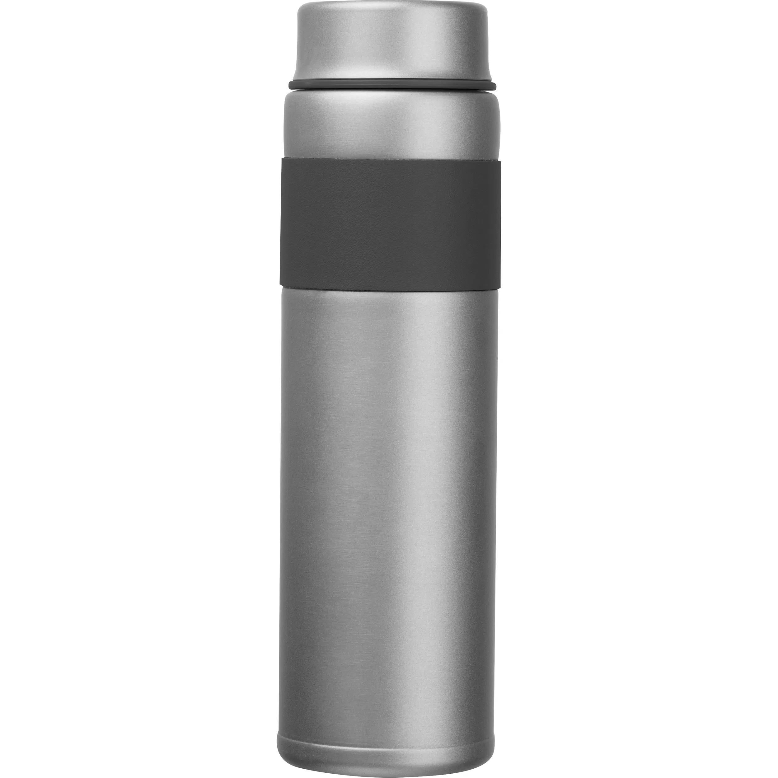 Vakuum Trinkflasche mit Gravur / aus Edelstahl / 600 ml / Farbe: silbergrau
