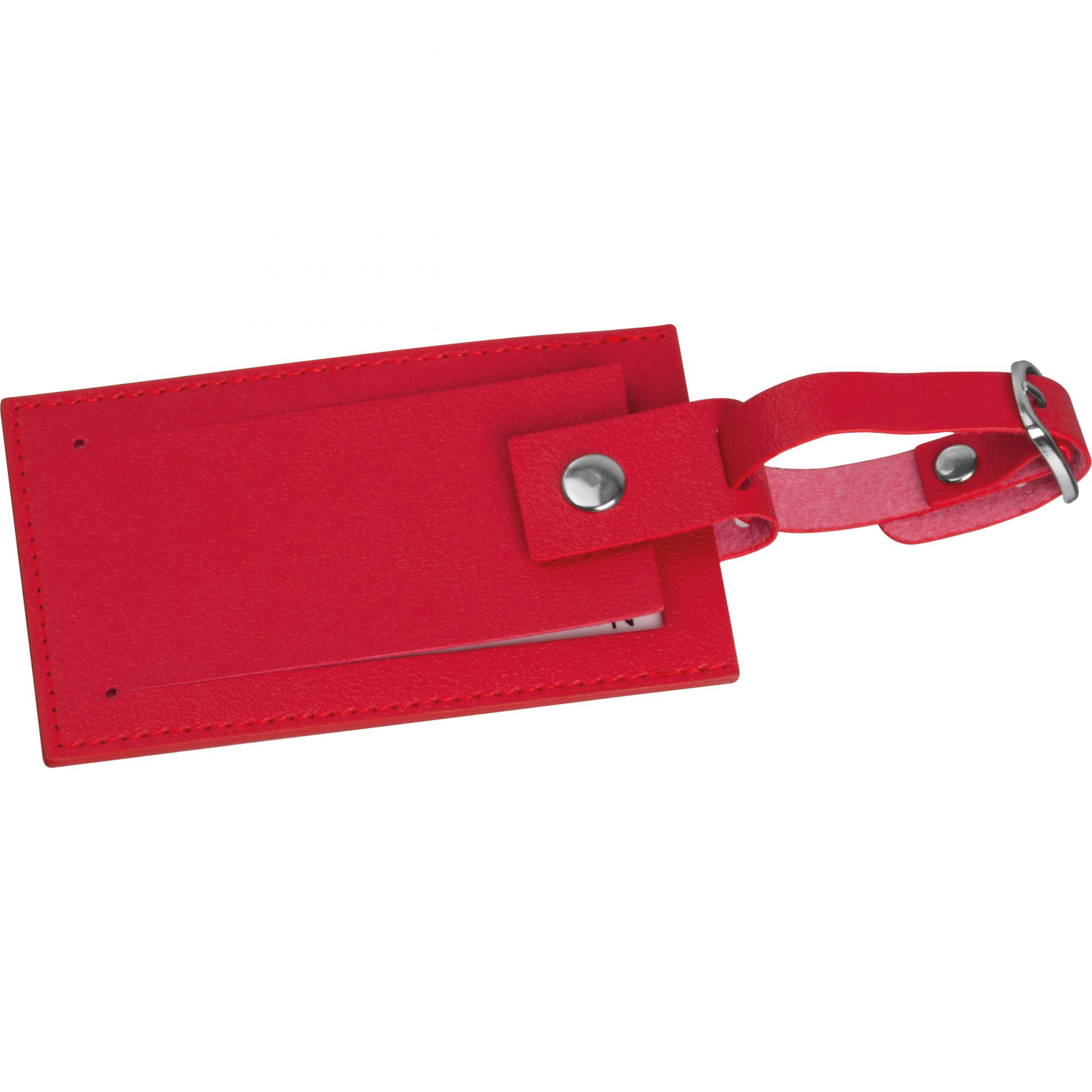 Kofferanhänger aus Kunstleder / Farbe: rot