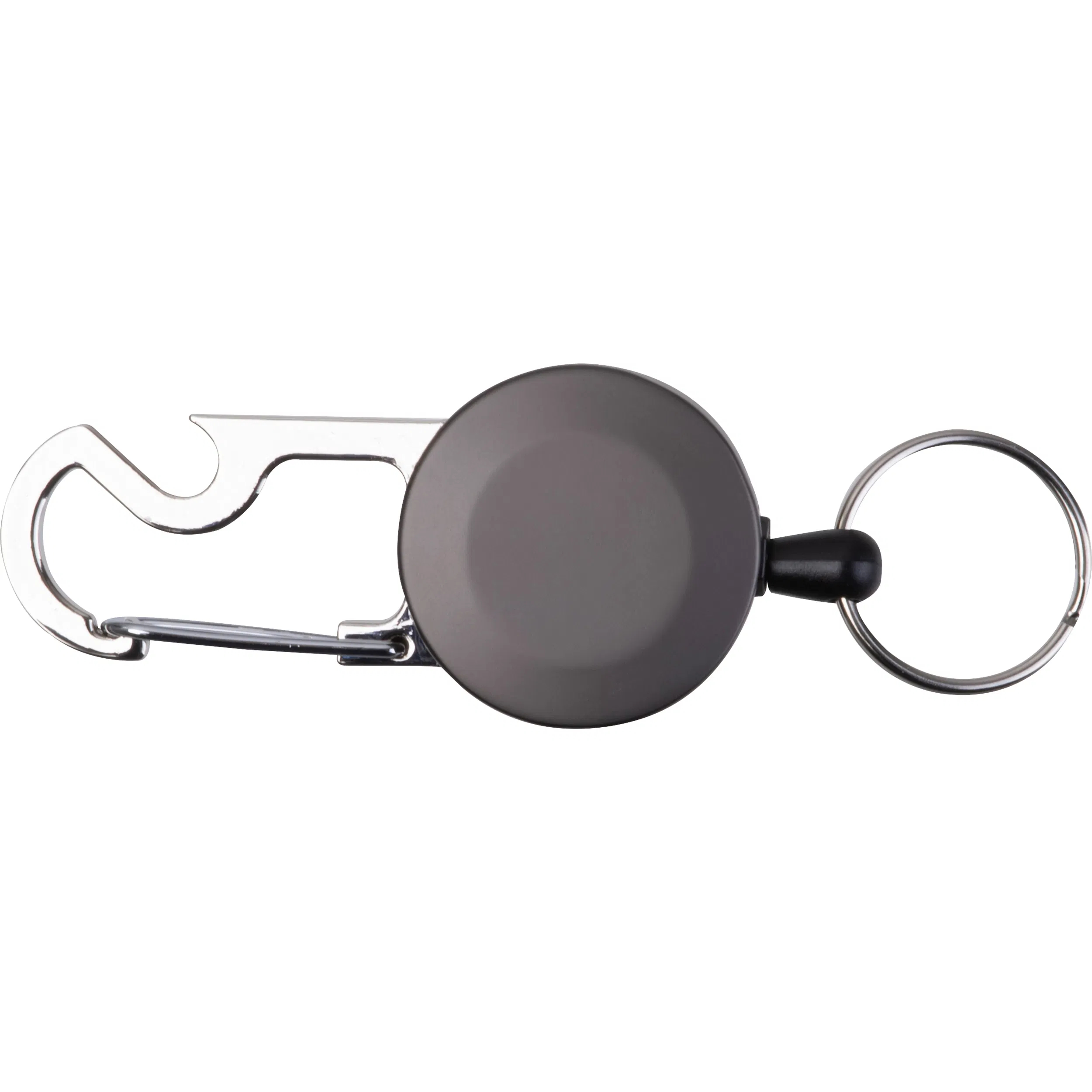 Ausziehbarer Schlüsselanhänger mit Gravur / aus Metall / Karabiner mit Öffner