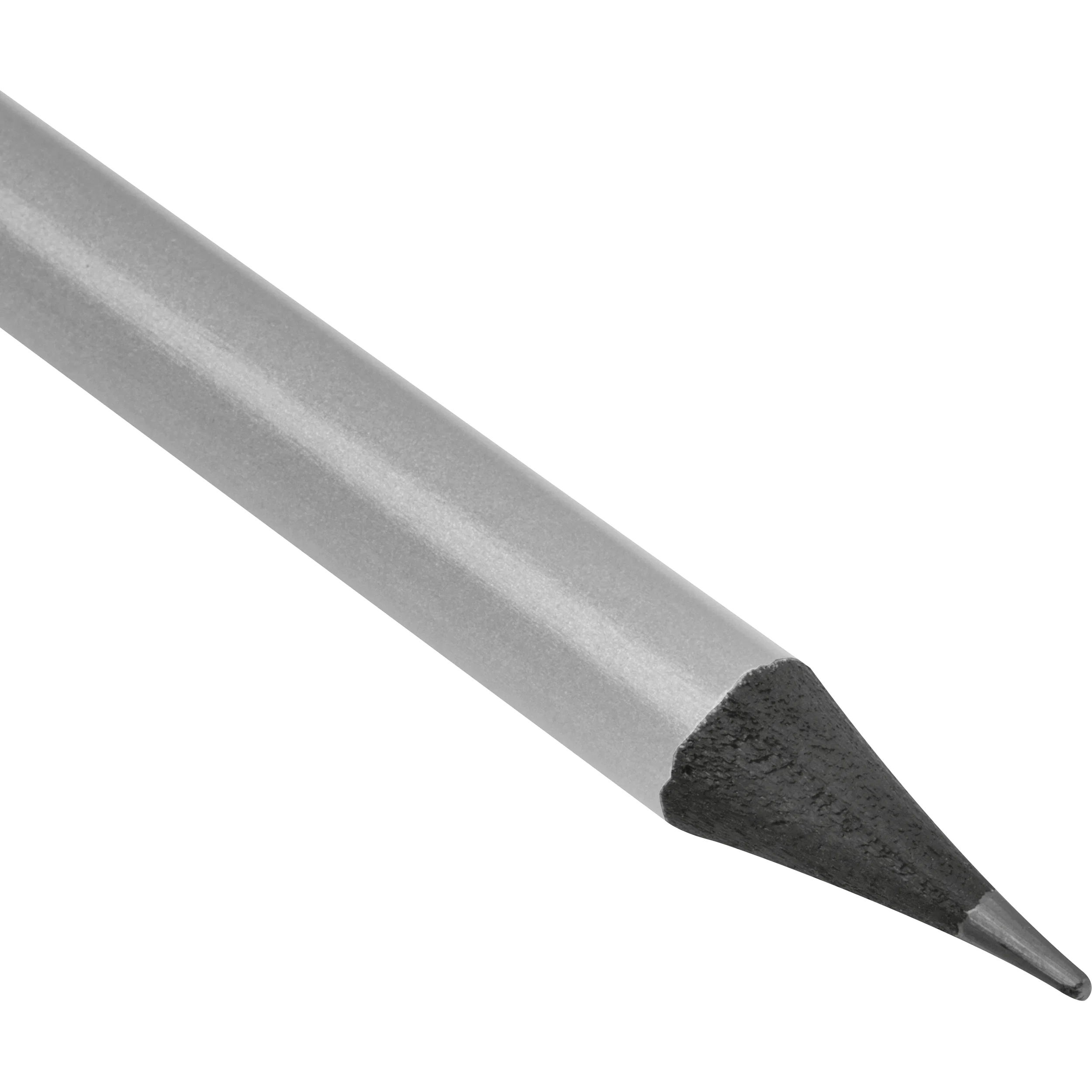 10 Bleistifte mit Gravur / mit Radierer / HB / Farbe: metallic-silber