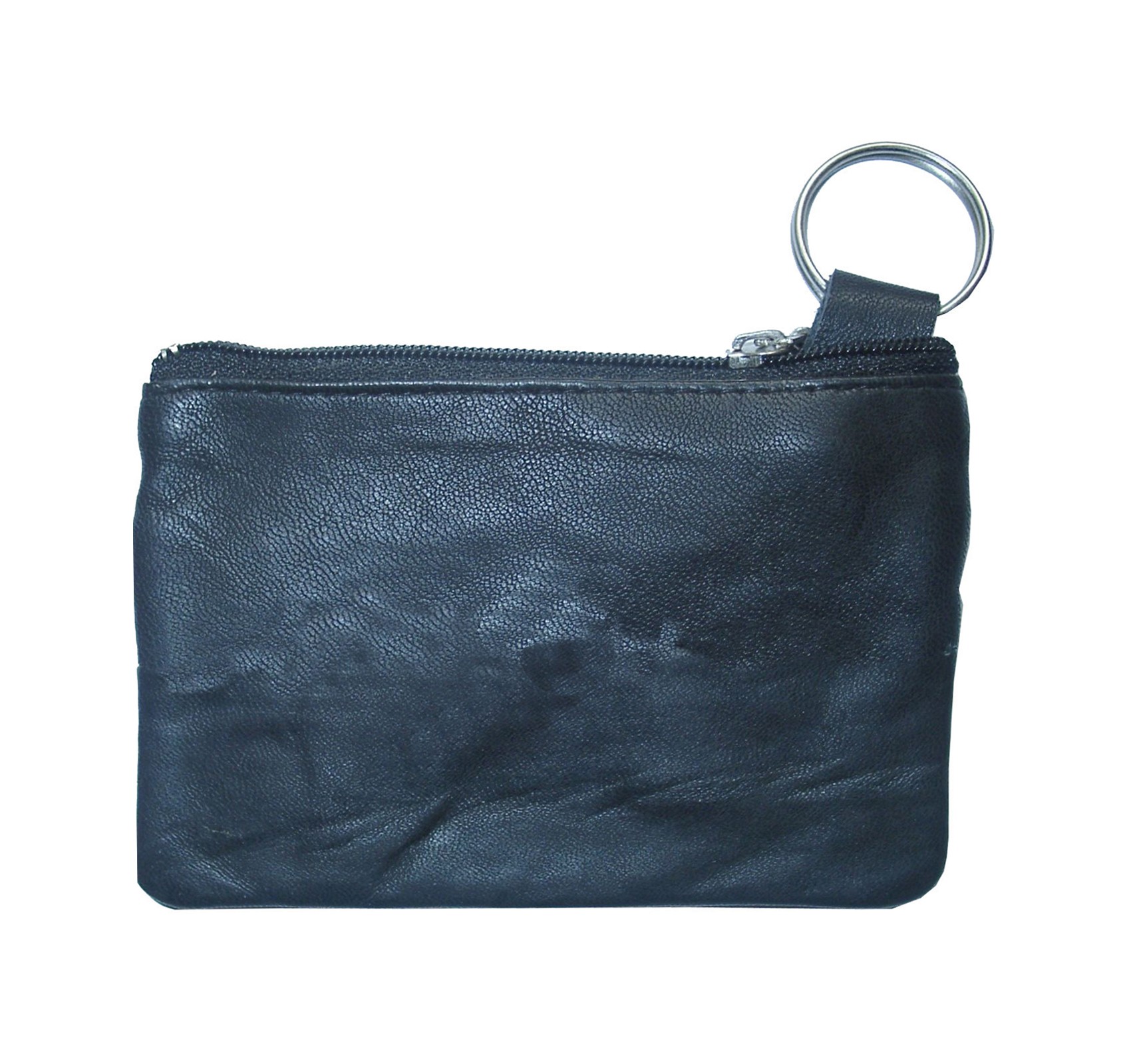 Schlüsseltasche / aus Leder / mit Kleingeldvorfach / Farbe: schwarz