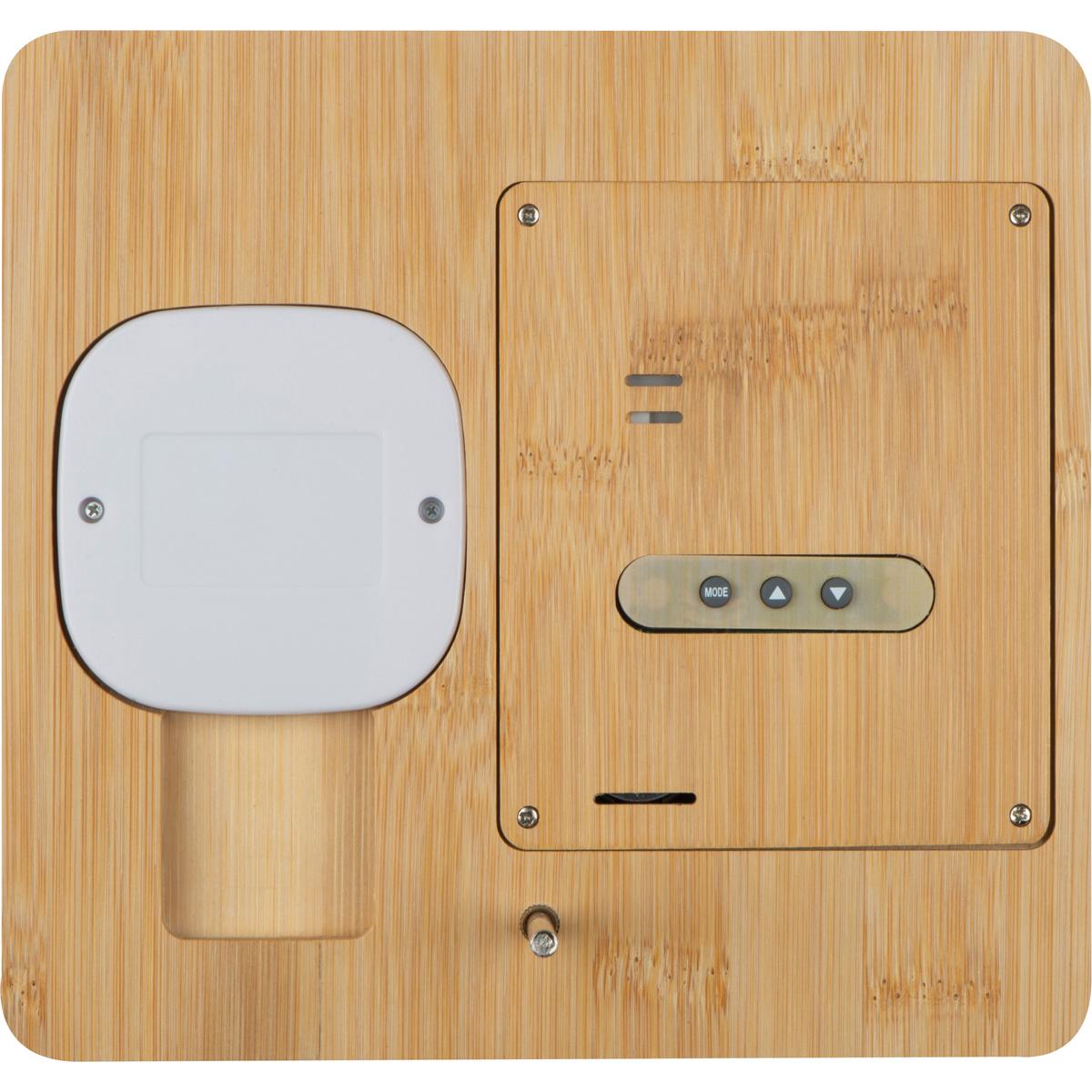 Wetterstation / Wireless Charger aus Bambus