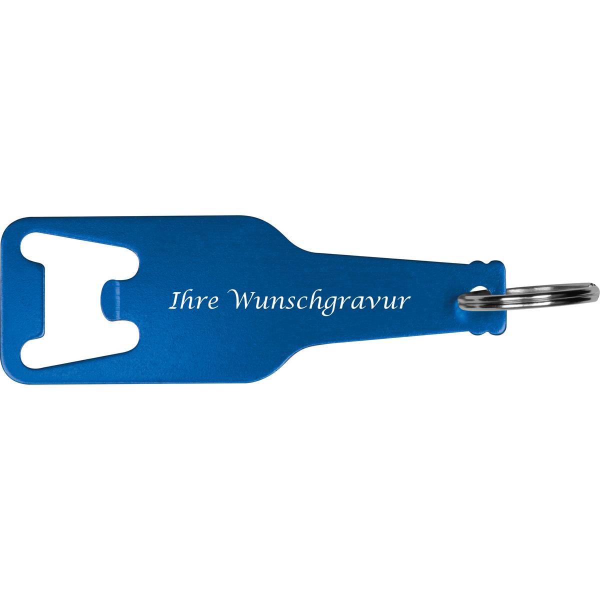 10x Flaschenöffner mit Gravur / aus recyceltem Aluminim / Farbe: blau