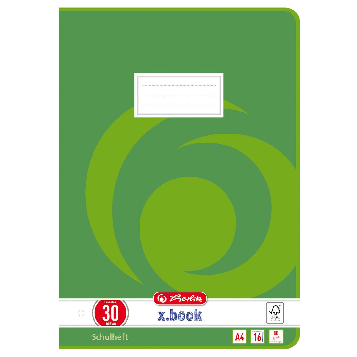 5 Herlitz Schulhefte / DIN A4 / 16 Blatt / Lineatur 30