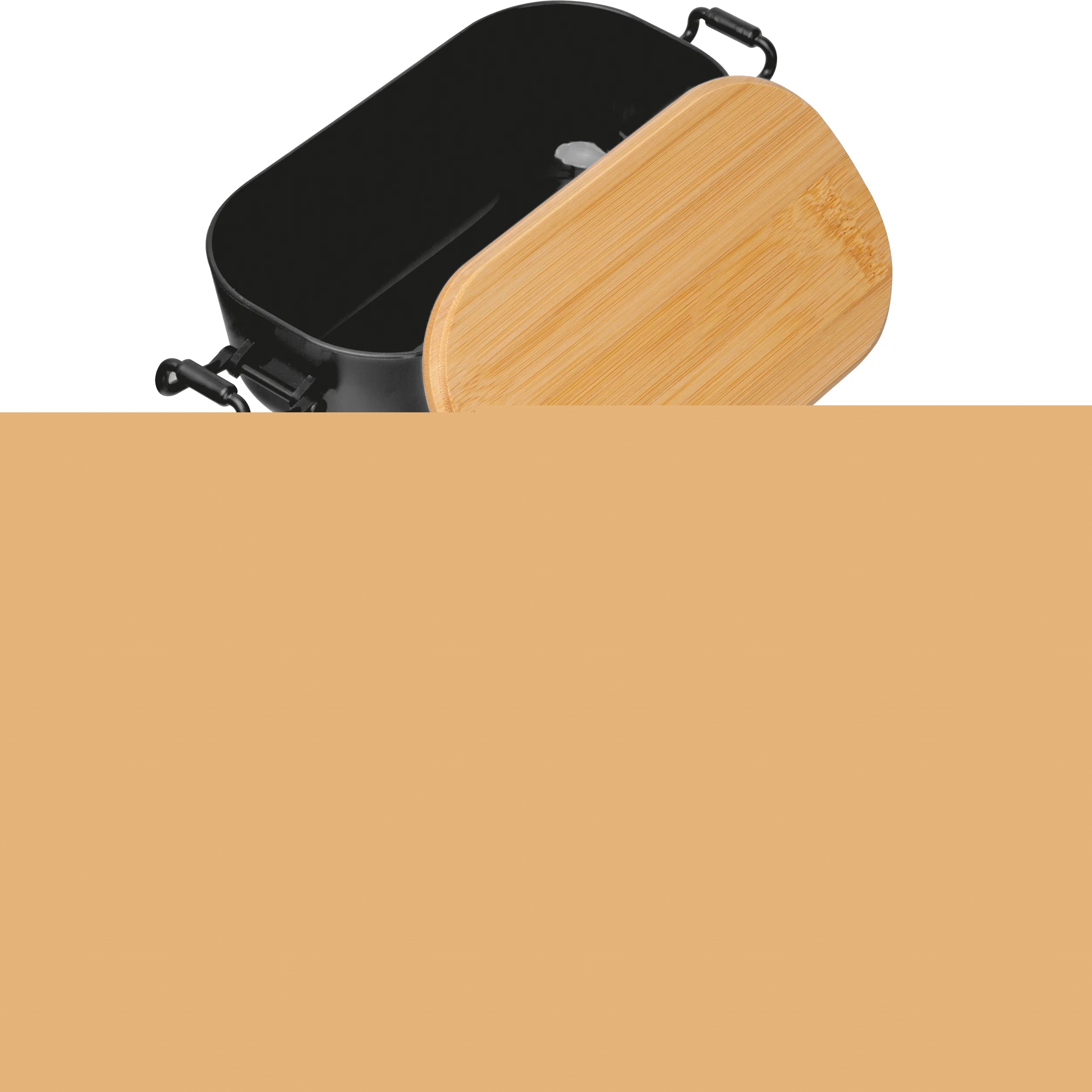Brotdose / Lunchbox / mit Bambusdeckel und Bügelverschluss / Farbe: schwarz