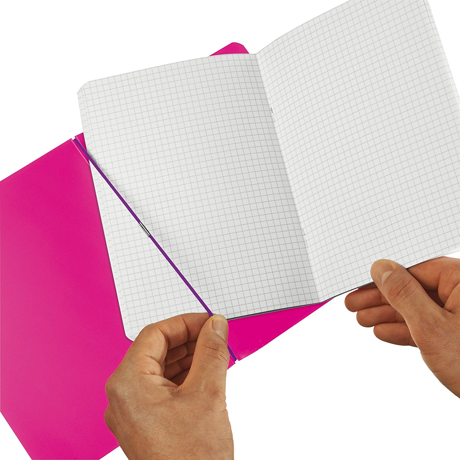 Herlitz Notizheft / DIN A4 / flexibel / je 40 Blatt kariert + liniert / pink