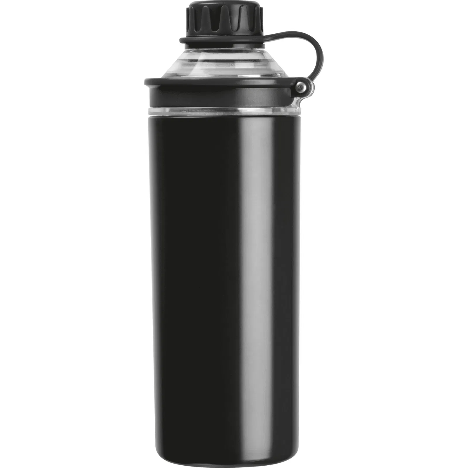 Doppelwandige Edelstahl Trinkflasche mit Gravur / 500ml / Farbe schwarz