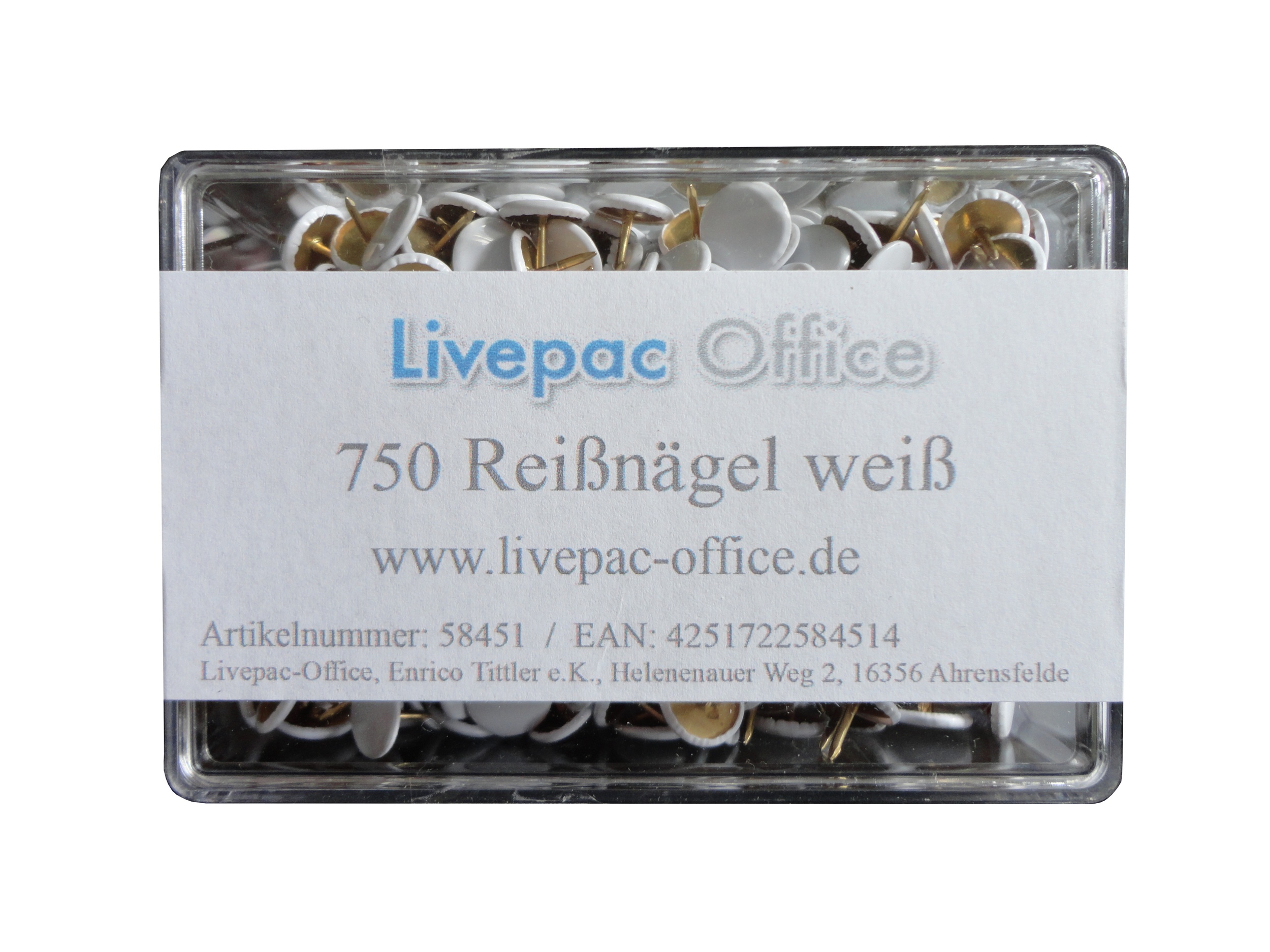 750 Reissnägel / Reißbrettstifte / Reißzwecken / Heftzwecken / weiß