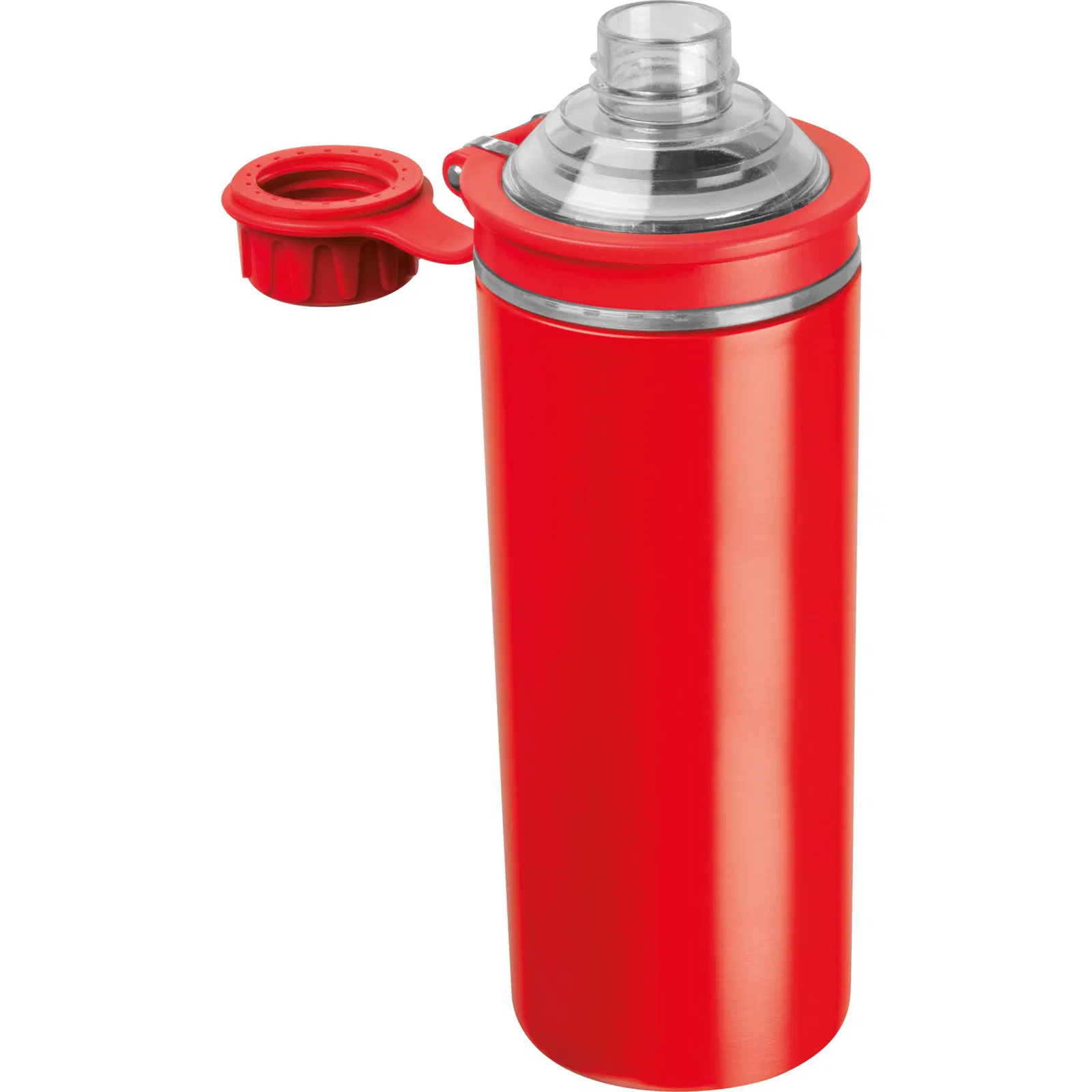 Doppelwandige Edelstahl Trinkflasche mit Gravur / 500ml / Farbe rot