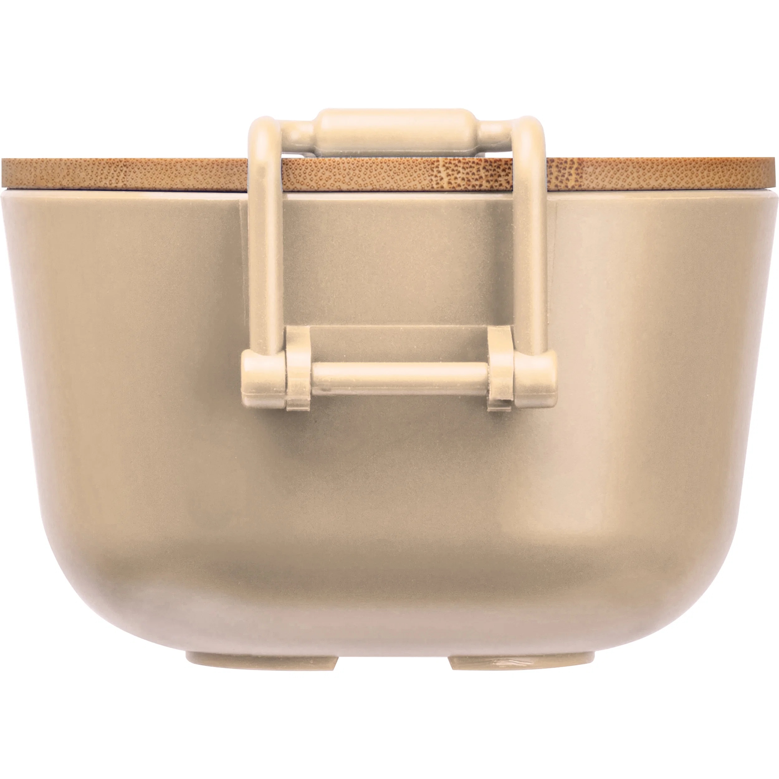 Brotdose mit Gravur / Lunchbox / mit Bambusdeckel und Bügelverschluss / beige