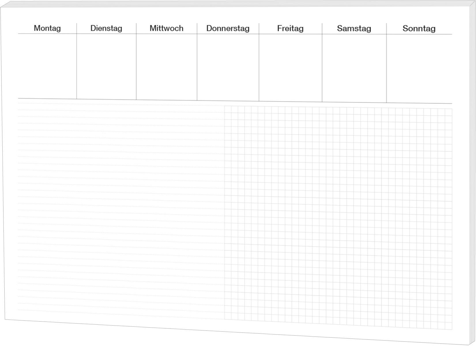 Papier Notiz-Schreibtischunterlage / Größe: 48x33cm / 30 Blatt