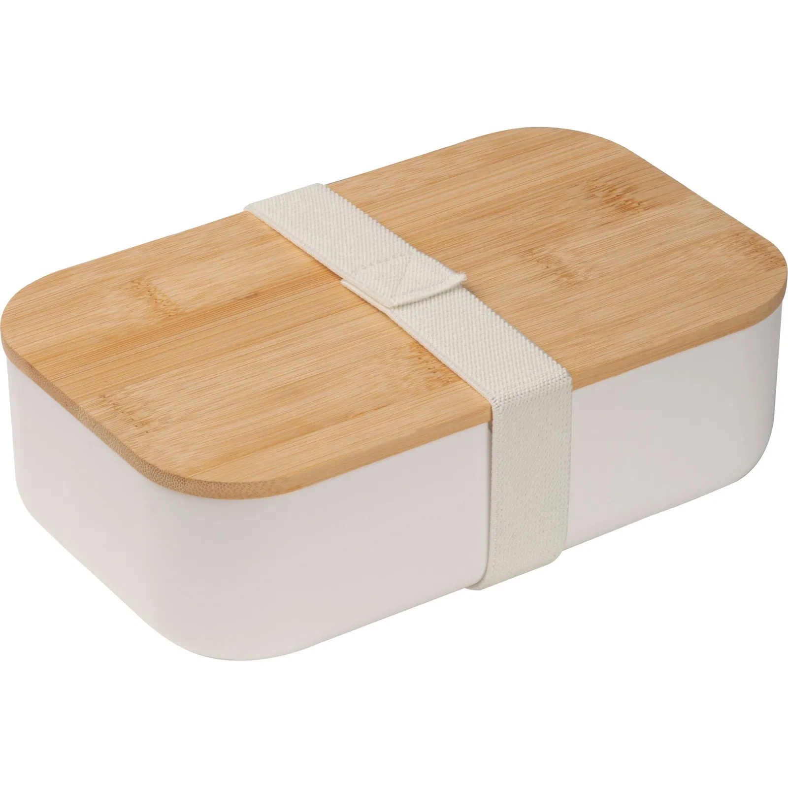 Brotdose / Lunchbox / mit Bambusdeckel / Farbe: weiß