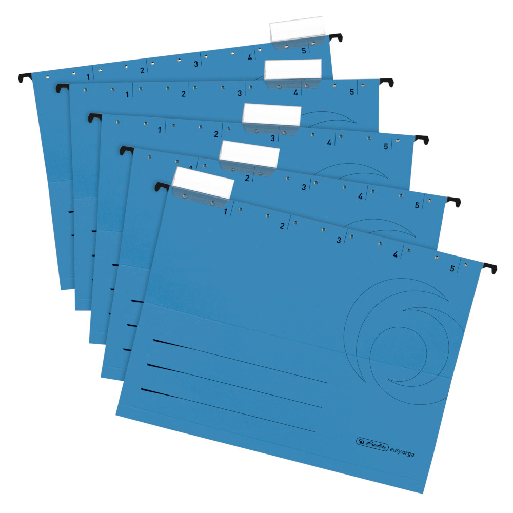 5 Herlitz Hängemappen / DIN A4 / Kraftkarton 230g/m² / Farbe: blau