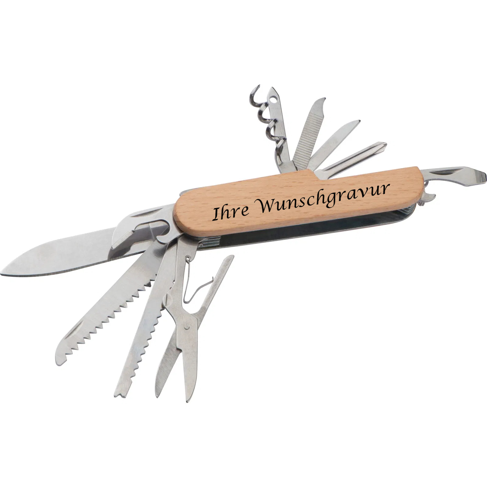 Taschenmesser mit Gravur / 11-teilig / aus Edelstahl