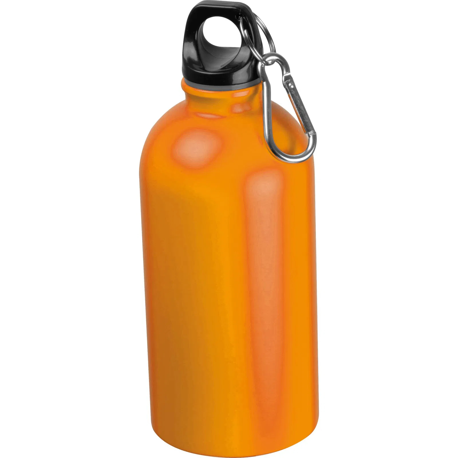Edelstahl Trinkflasche mit Gravur / mit Karabiner / 500ml / Farbe orange