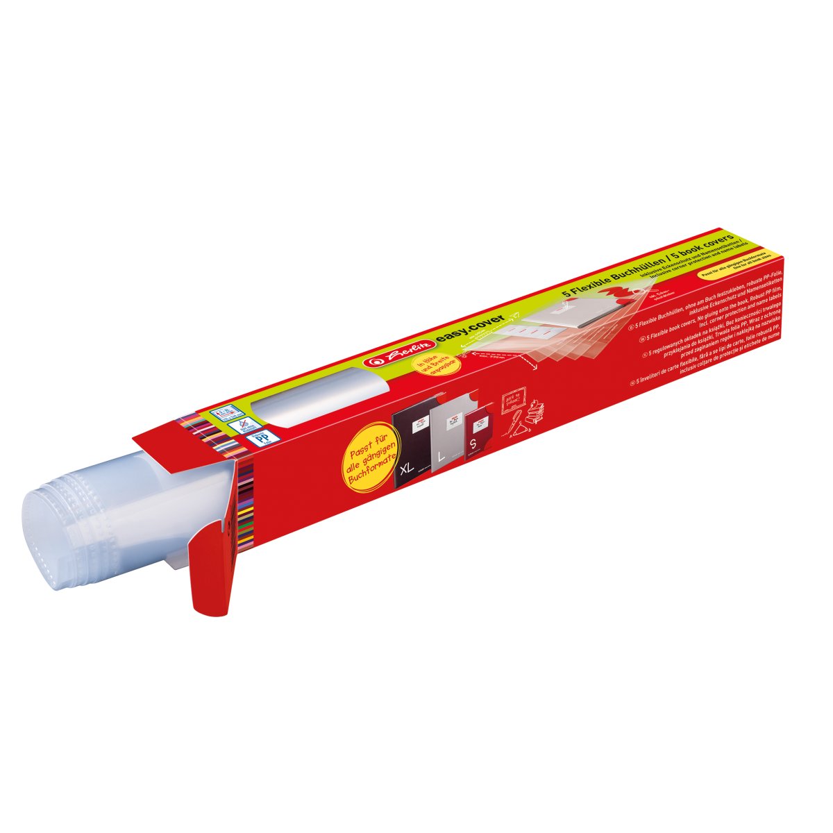 5 Herlitz Buchumschläge / Buchschutzhüllen / Buchhüllen / flexible Größe